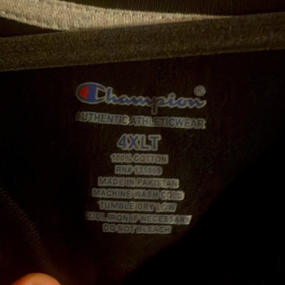 4XLT Black Champion Arm Less - Picture 2 of 3